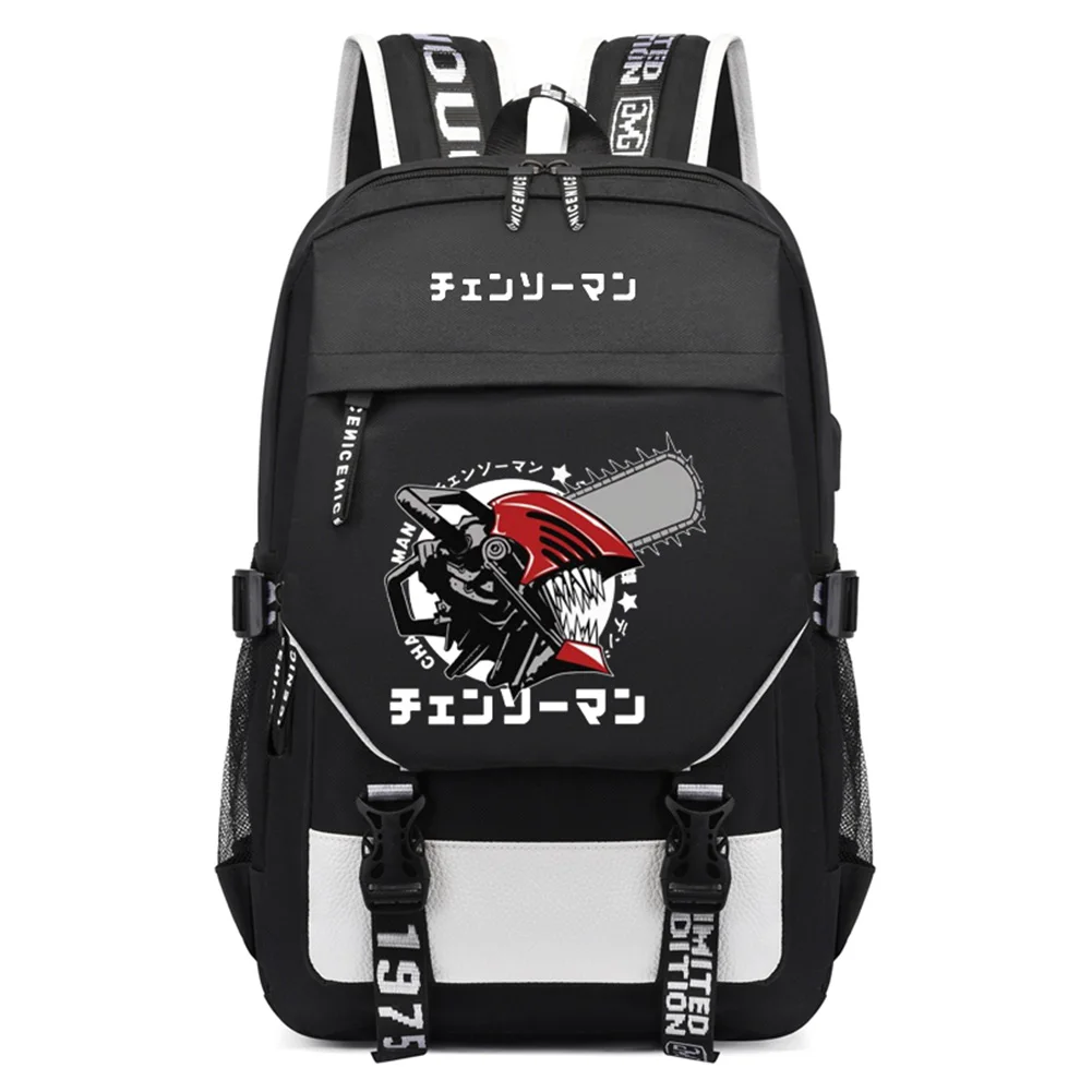 

2023 New Chainsaw Man Power Makima Cosplay Backpack Anime 3D Print School Bag Canvas Shoulder Bag Rucksack for Men Women