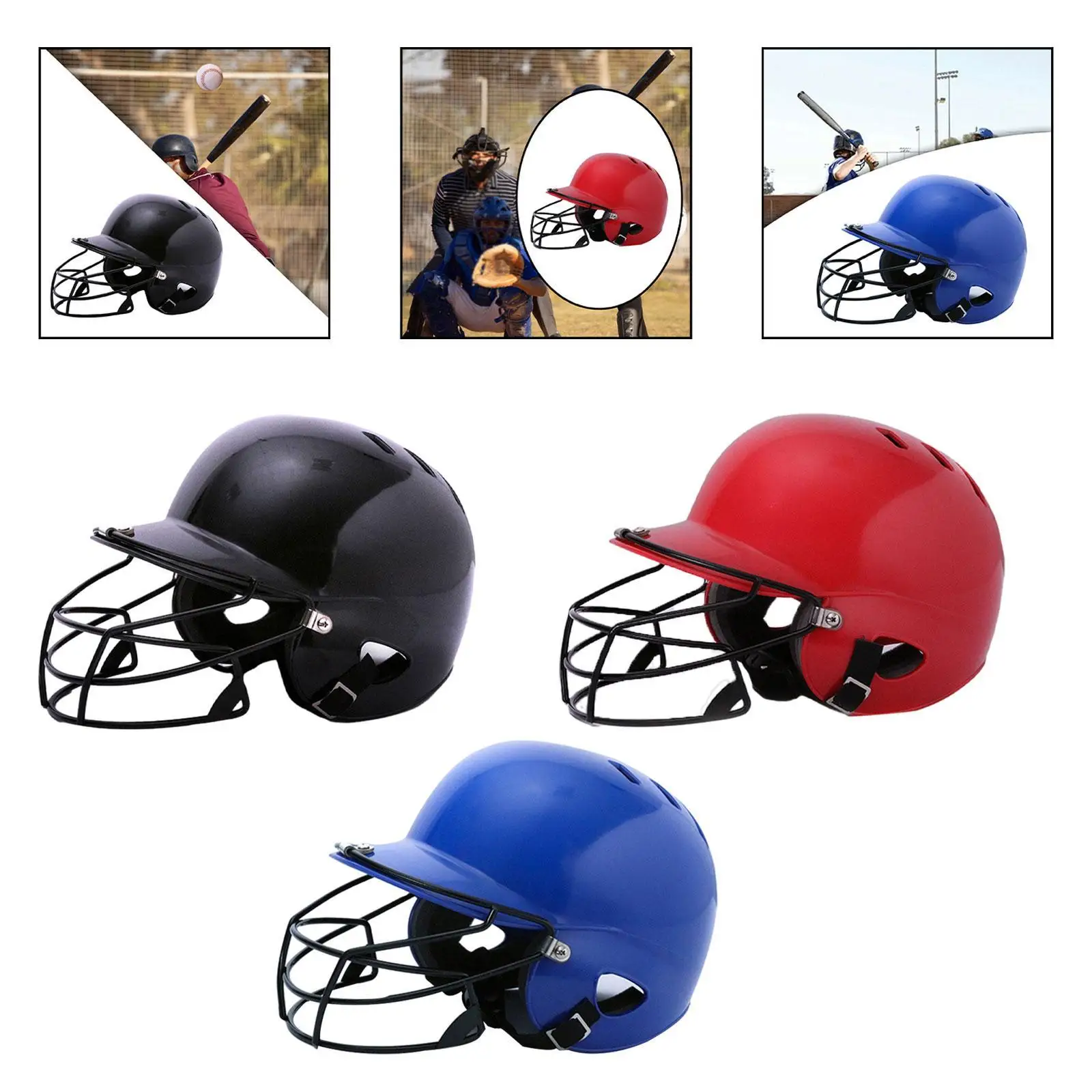 Baseball Batting Helmet with Facemask for Competition Tournament Outdoors