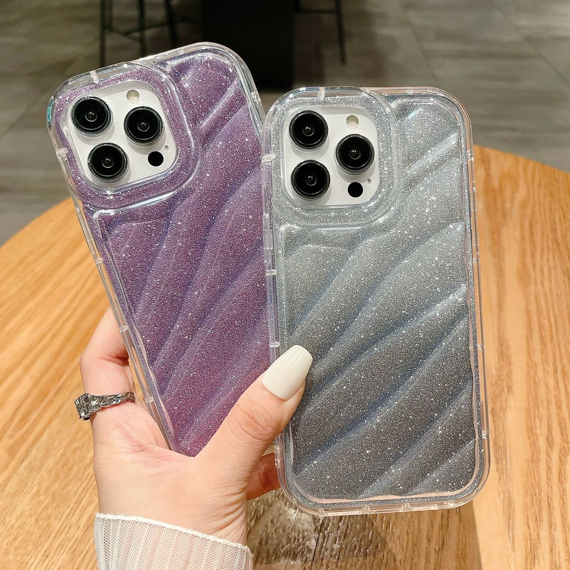 Креативный чехол для телефона с волнистой текстурой для iPhone 15 14 13 12 11 Promax XR XAMX градиентный Блестящий Защитный чехол