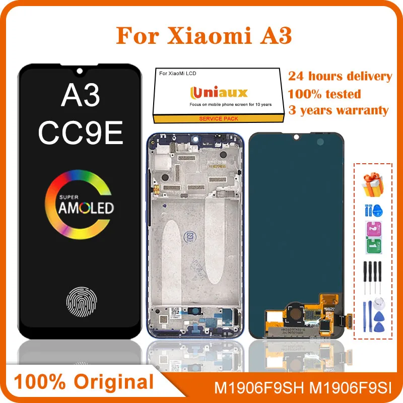 

6.01" AMOLED CC9e LCD For Xiaomi Mi A3 LCD Display Touch Screen Digitizer Assembly Replacement For Xiaomi CC 9e LCD Diaplay