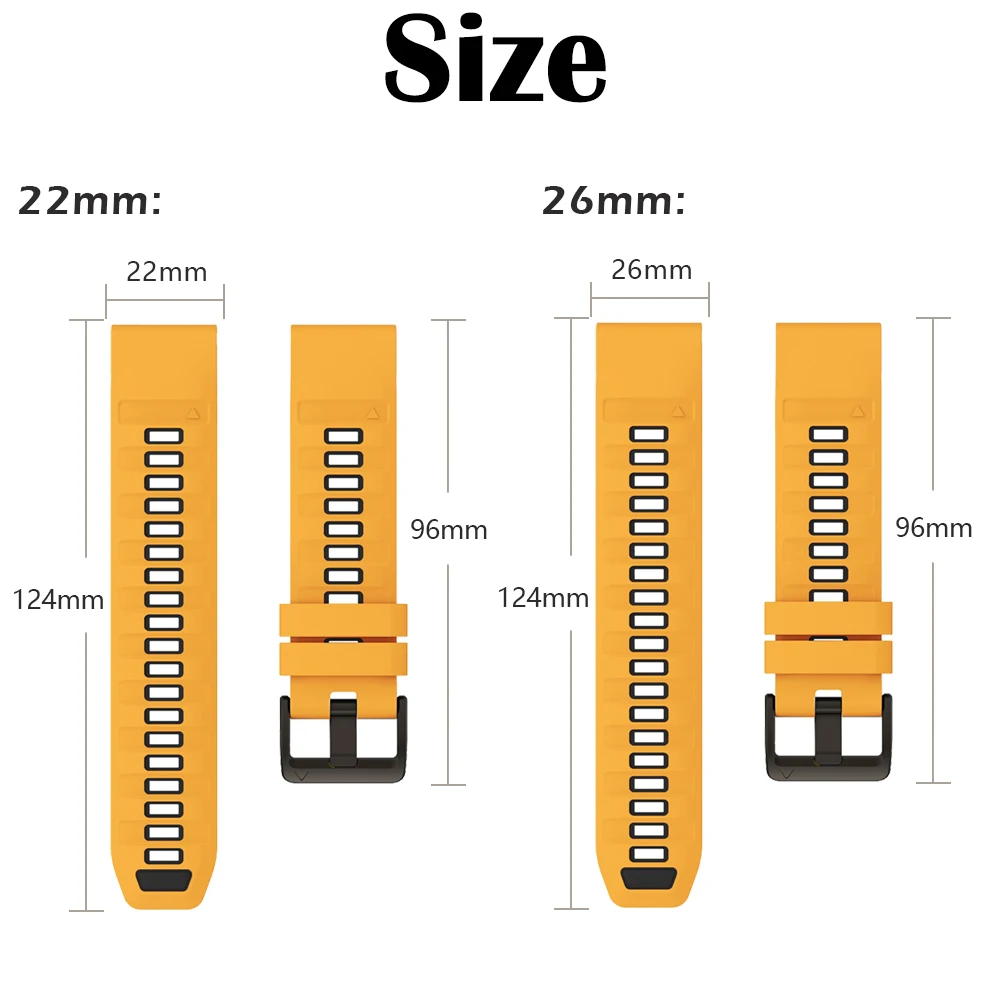 Premium Waterproof Quickfit Silicone Sport Strap - Wear-Resistant and Durable