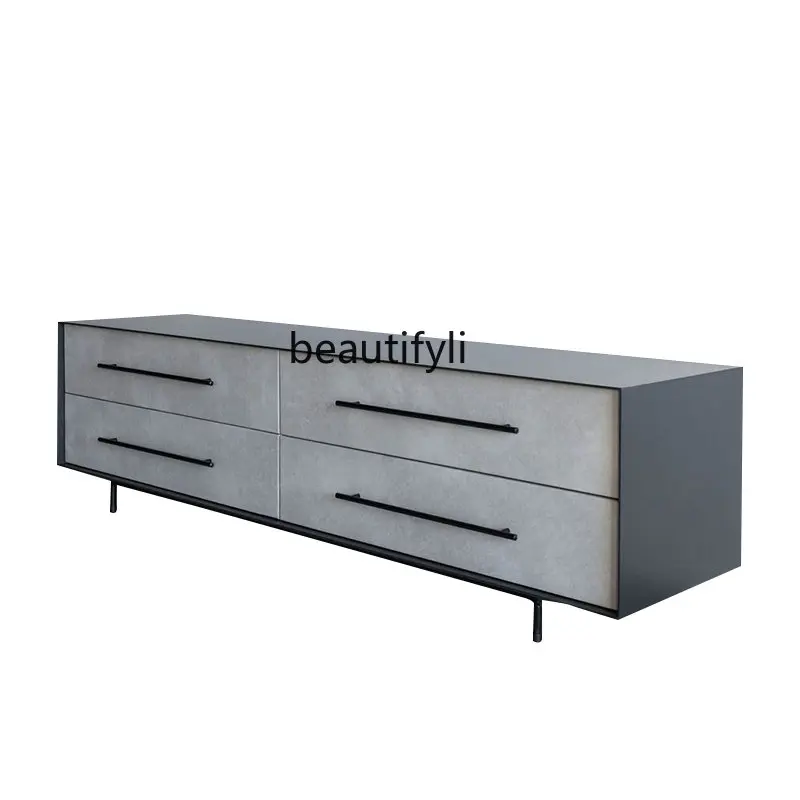 

Italian Minimalist TV Cabinet Nordic Modern Creative Aluminum Alloy Floor Cabinet