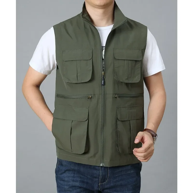 Plus Sleeveless Windbreaker Embroidered Size Outerwear Men's Vest Camping Hunting MAN Waterproof Luxury Clothing Motorcyclist