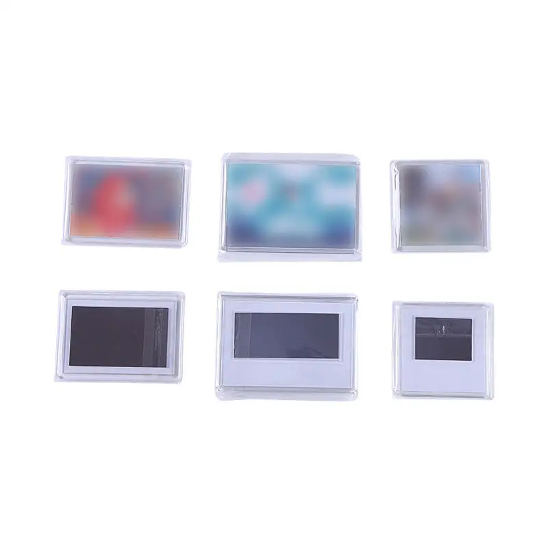 10pcs Acrylic Magnetic Photo Frame Clear Fridge Magnet Sticker Frame Card Display Holder Household Pictures Organizer DIY