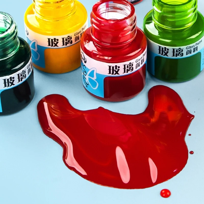 

OFBK Stain Glass Paint Permanent Acrylic Enamel Painting for Enamel,Wine Glasses