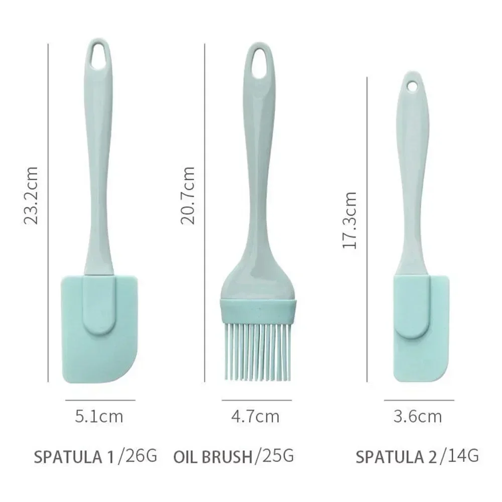 3PCS Non-Stick Silicone Cream Scraper Bread Cake Butter Spatula Mixer Oil Brush With PP Handle Cake Spatula Kitchen Baking Tool