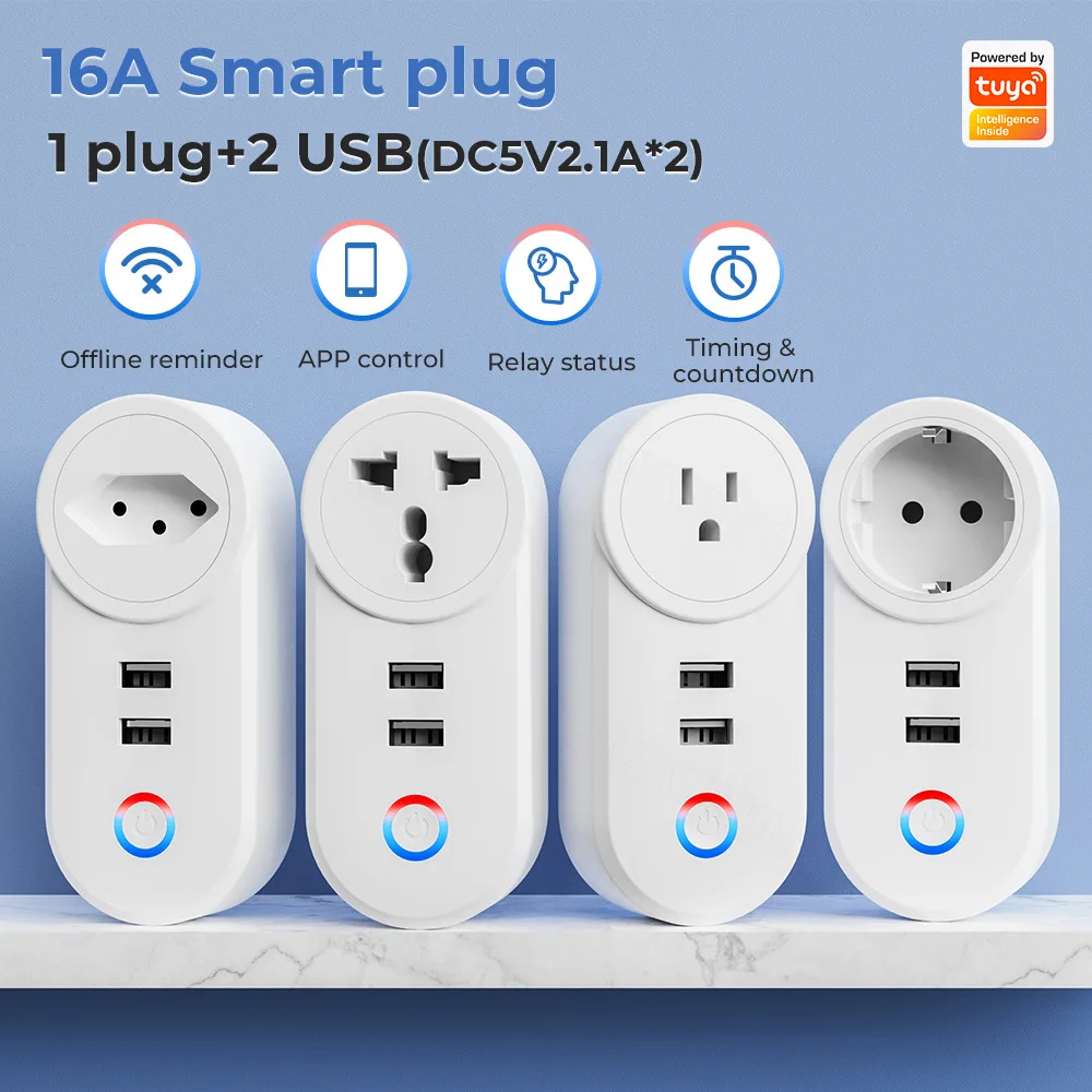 Cheap Home Automation Smart Socket Tuya Wifi Plug 16a Brazil