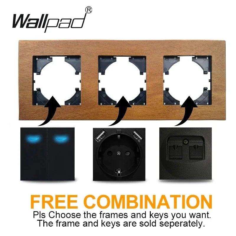 Neutral Wood Wall Panels with Retro Electric Switch and USB Fast Outlet
