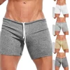 Mens Sexy Drawstring Ribbed Sleepwear Shorts Outdoor Sports Jogging Gym Sportswear Short Pants Holiday Casual Slim Male Shorts 6