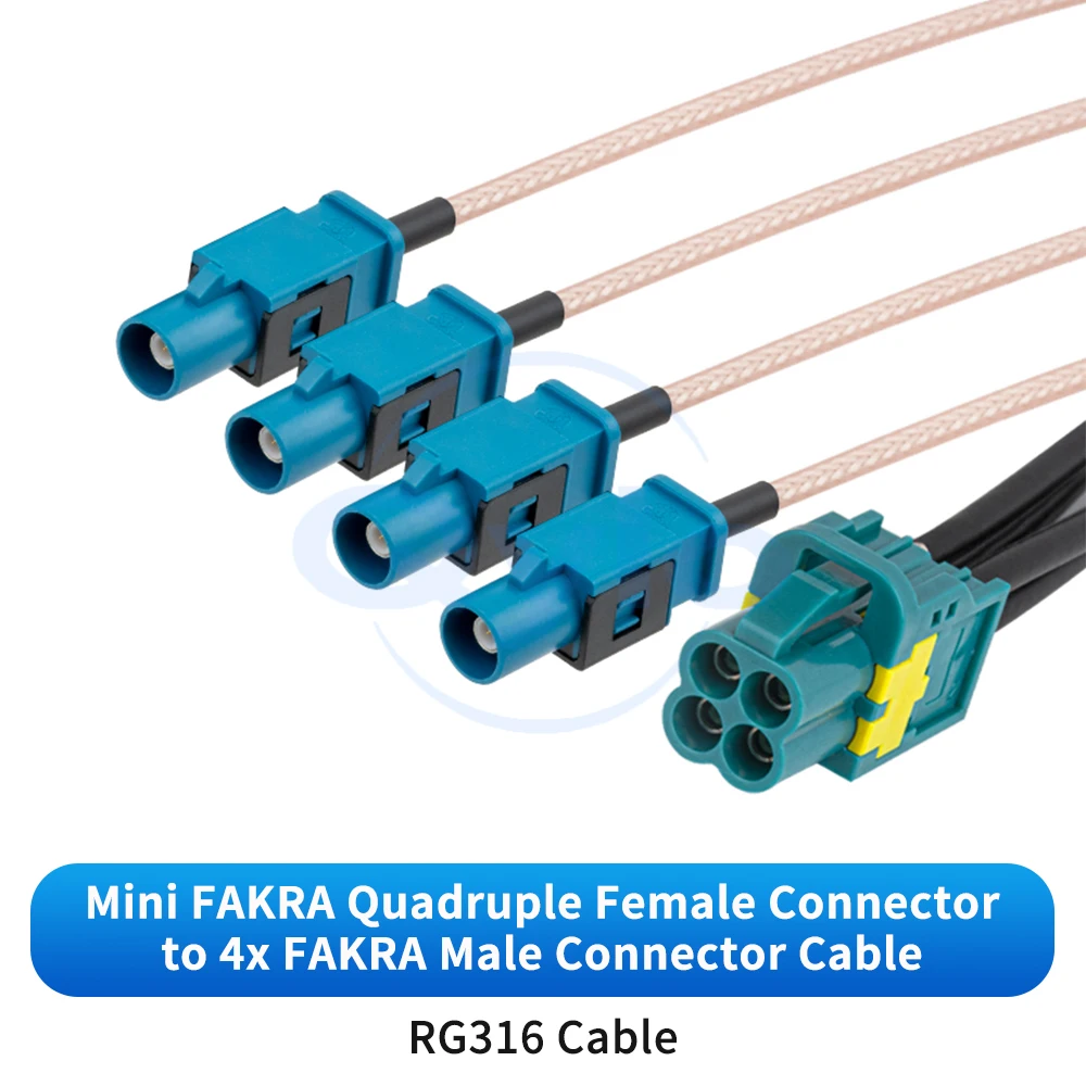 Dual-Ended Mini Fakra Quad-zu-SMA-Adapter mit Rosenberger-Anschluss RG174/316/1,5DS Koaxialkabel (1 Stück) – Detail 8