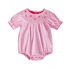 Cathery Kids Baby Girls Summer Jumpsuits Casual Bow Embroidered Short Sleeve Newborn Romper fors Toddler Cute Clothes Bodysuits 3