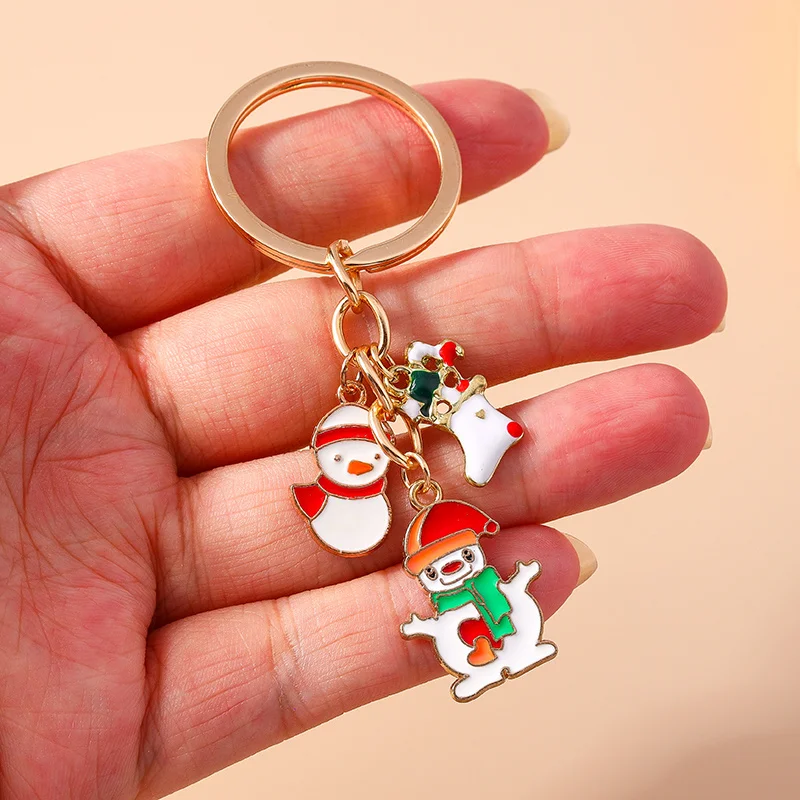 Leslie niedlichen Weihnachten Schlüssel bund Cartoon Schneemann Santa Hirsch Weihnachts baum Schlüssel bund für Frauen Weihnachts feier Neujahr Schmuck Geschenke – Detail 9