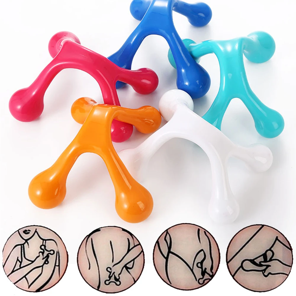 Tcare Handheld Arch Body Massager Health Balance Four Ball Back Mini Massage Stick Relax Acupressure Massage Tool (Random Color)