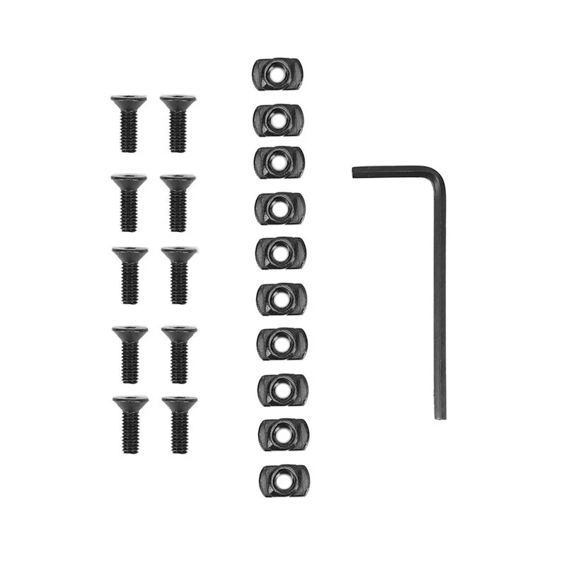 21Pcs M-Lok Rail Screws and Nuts T-shaped nut screw combination set DIY toy model accessories fasteners screw bolt nut set screw washer nut kit auto fasteners assortment