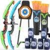 Bow And Arrows For Children Kids Archery Bow Practice Recurve Bow Outdoor Sports Game Hunting Shooting Toy Boys Gift Bow Kit Set 1