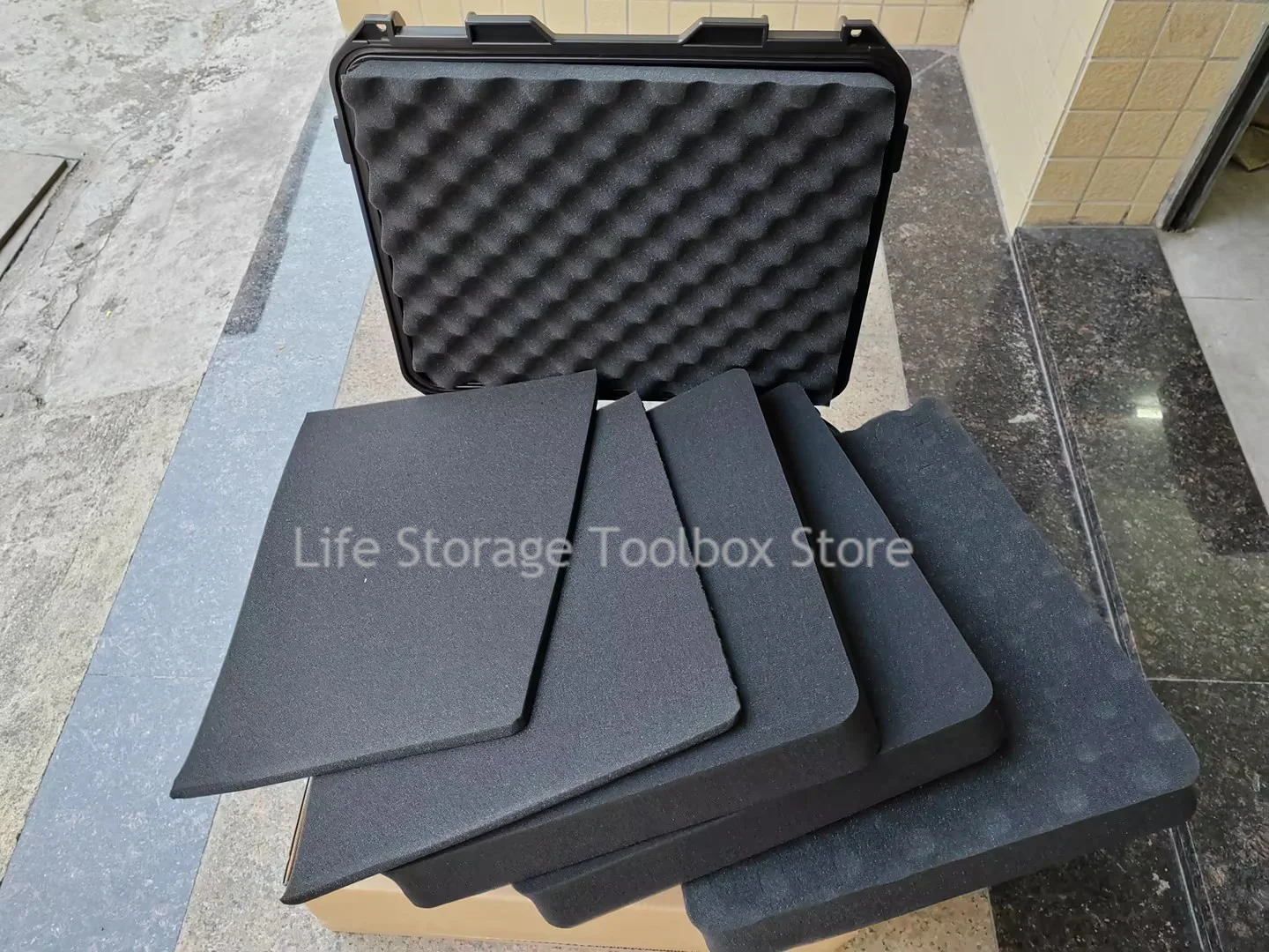 1 Stück Hartschalen-Werkzeugkoffer, wasserdichter Hartschalenkoffer, Werkzeugkasten, Aufbewahrungsbox, Ausrüstungs-Instrumentenkoffer, Hardware, tragbarer Werkzeugkasten – Detail 7