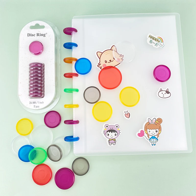 24mm 28mm Mushroom Hole Binding Discs Planner Disc Mushroom Binder Ring Discbound Planner Plastic Ring Binder Chest 11pcs