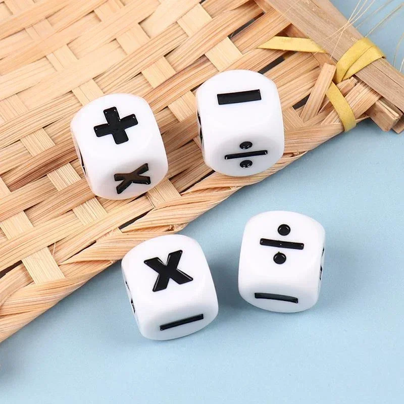 6Pcs Resin Addition Subtraction Multiplication Division Symbol Dice Operation Props Kids Educational Assist Accessories 16mm New