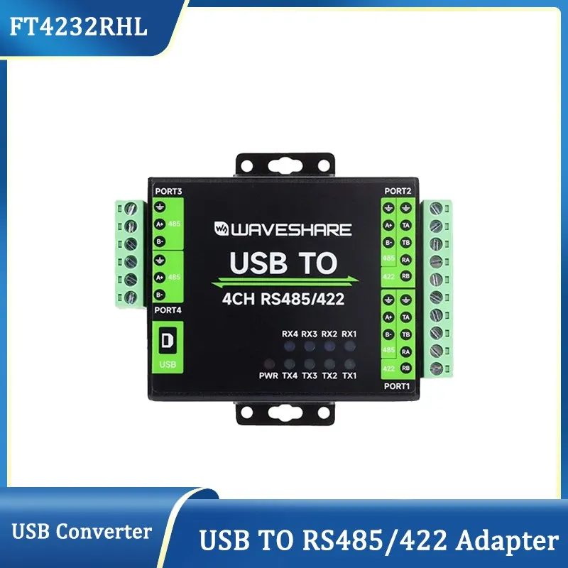 

Промышленный изолированный преобразователь USB в RS485/422, поддерживает USB на 2-канальный RS485 + 2-канальный RS485/422 оригинальный чип FT4232HL
