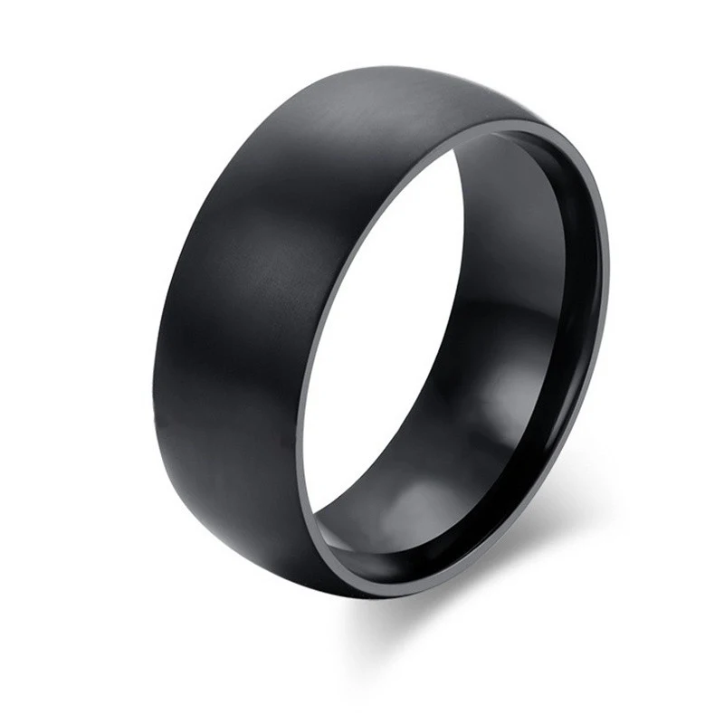Wedding rings finger rings stainless steel rings metal rings Classic Men Stainless Steel Rings Black Solid Simple Vintage Rings Wedding Bands Christmas Party Gift Jewelry