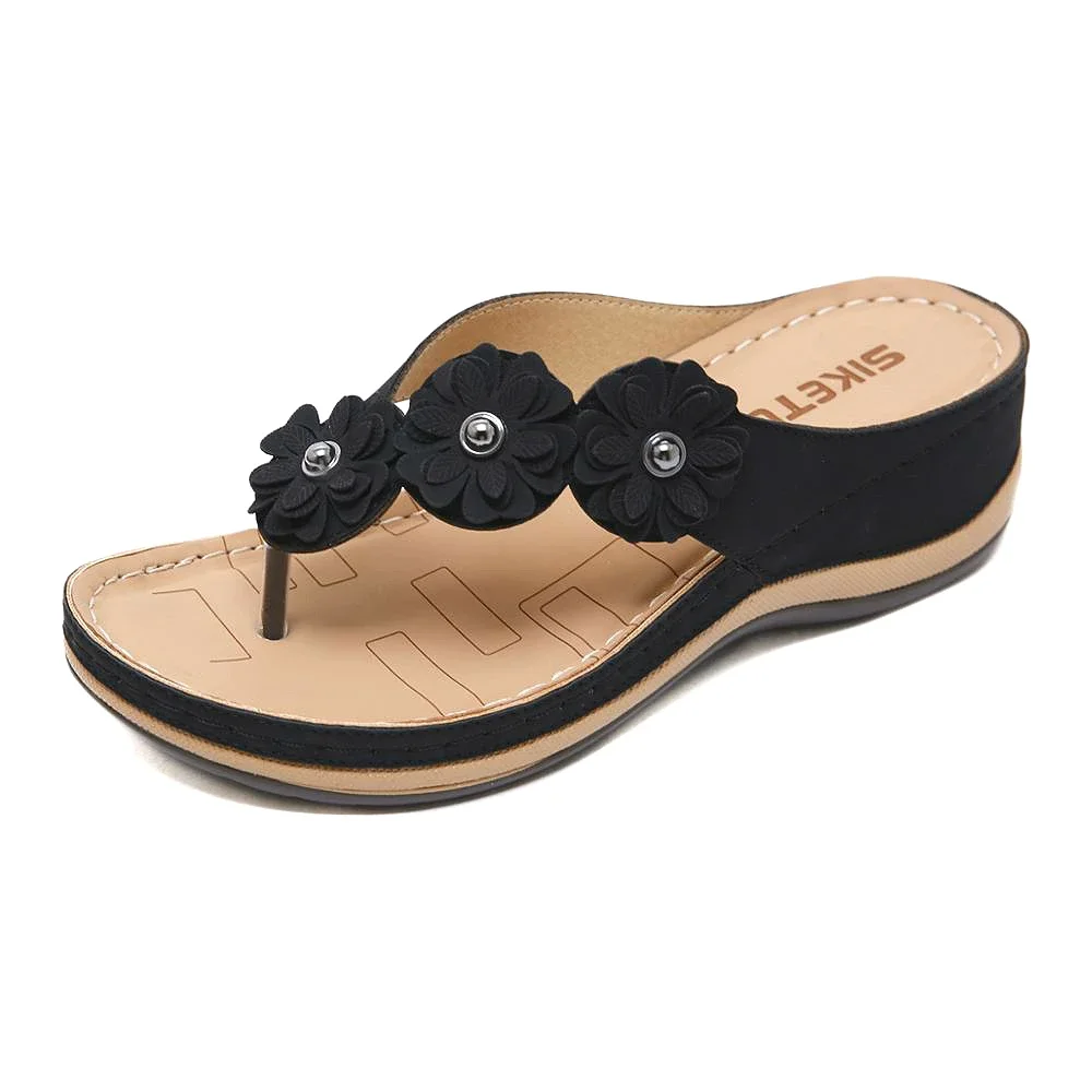 Women Sandals Summer Flat Sandal for Women 5 Colors Sandales Multicolor Retro Flowers Flip-flops Women Slippers Sandalias Mujer Platform Shoes