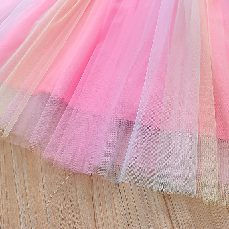 Gaze Schmetterling Kleid für Baby Mädchen Regenbogen Fee Prinzessin Kleid Kinder Geburtstag Party Kleid – Detail 15