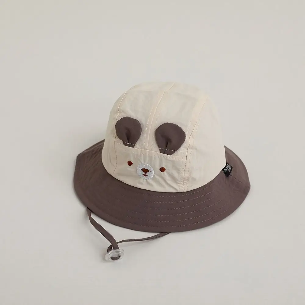 Korean Cute Ear Baby Bucket Cap Quick Dry Cartoon Animal Boys Girls Sunhat Summer Thin Fisherman Caps Kids