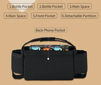 Borsa per passeggino carrozzina Organizer accessori per passeggini copertura per portabicchieri per passeggino borsa per Organizer per carrello accessori da viaggio 1
