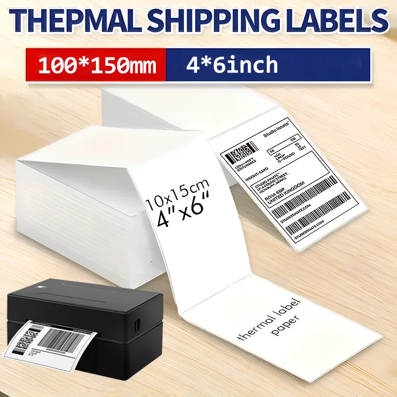 4x6inch Thermal Printer Papers White Labels Sticker 100x150mm Shipping Labels DHL UPS Express LOGO Barcode For P50/D100/D200