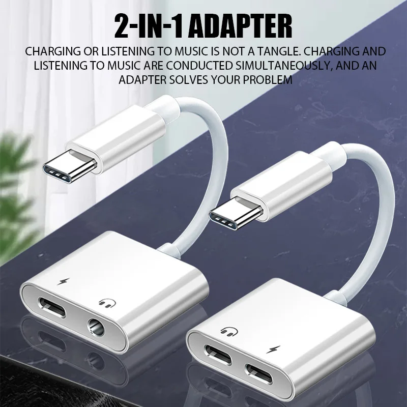 USB C to 3.5mm Audio Adapter Charging Cable