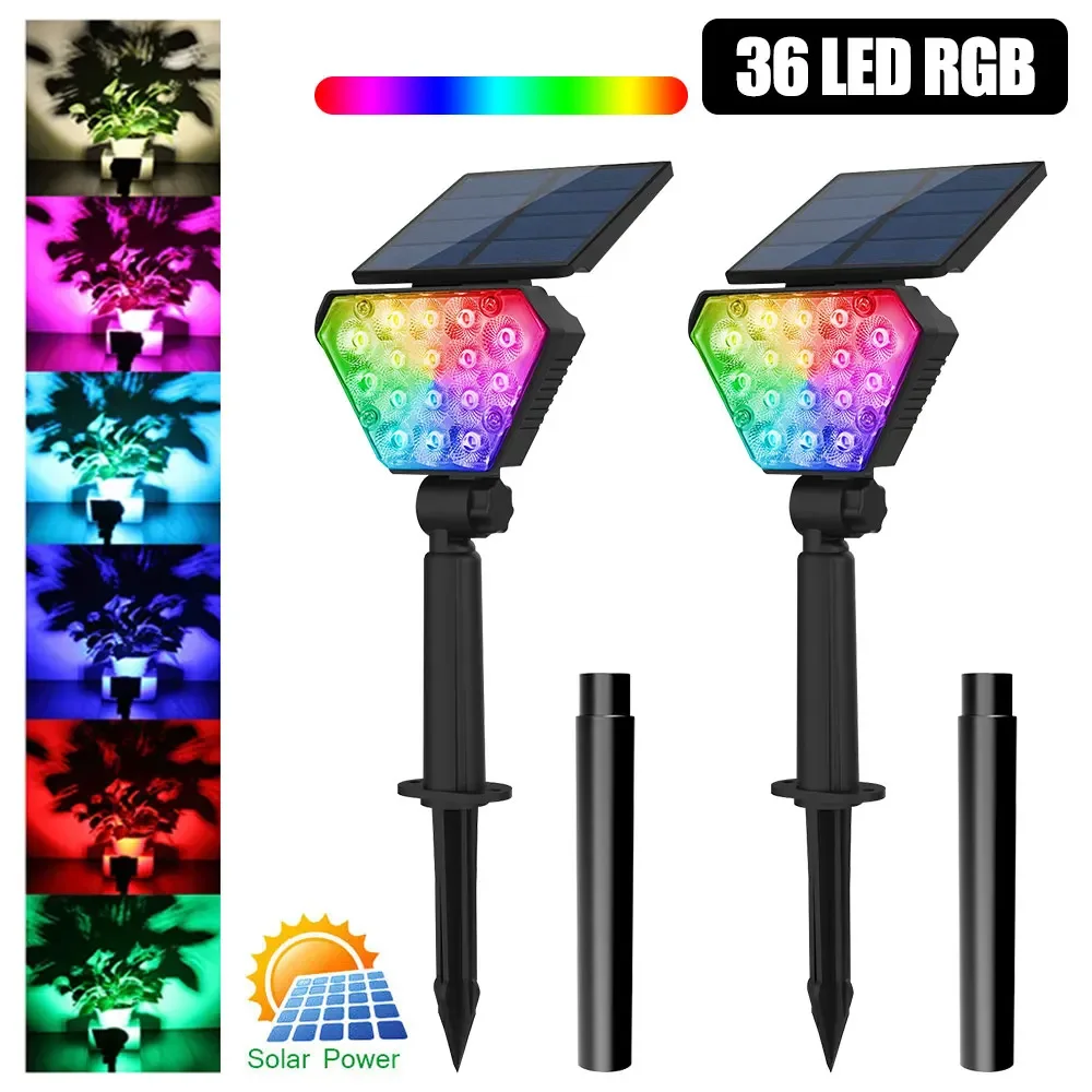 LED Solar Lights Outdoors Christmas Decorations Garden Lawn Lamps RGB Multi-Color Doorway Path Lighting Landscape Lamp