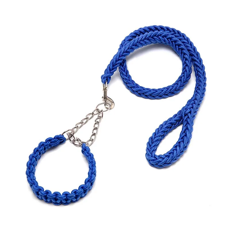 Braided Dog Collar Dog Leash Anti-impact P Chain Pet Leash Eight-strand Nylon dog leash dog collar pet collar