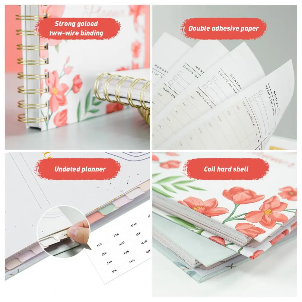 

A5 2024 Monthly Planner 2024 A5 Monthly Planner Ink-proof Hardcover Journal with Thick Paper for Students Office Supplies Double