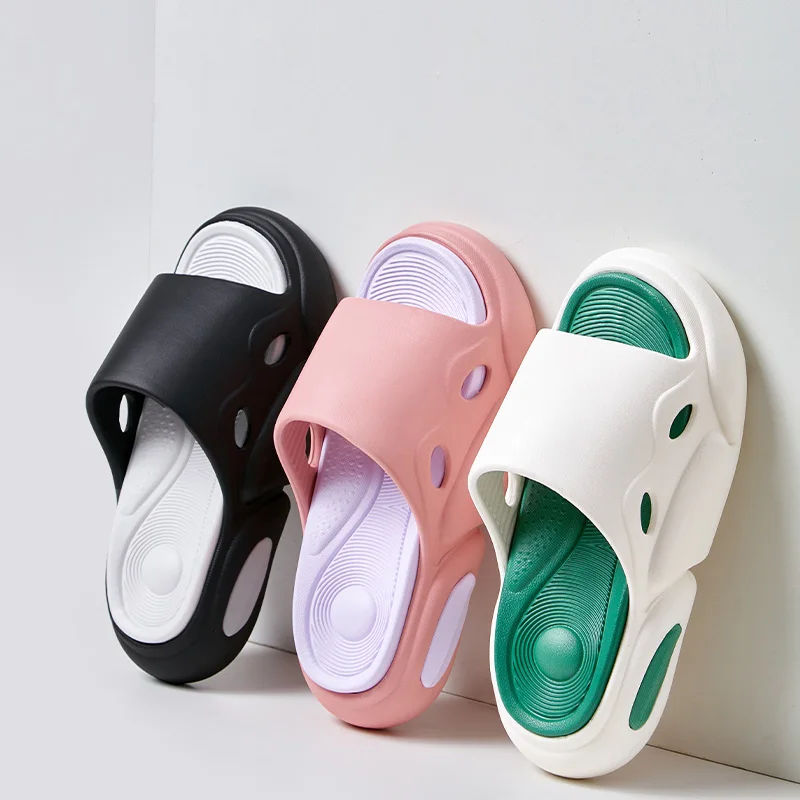 Non-Slip Slippers Women Men EVA Comfortable Cloud Slides Summer Solid Color House Shoes Casual Platform Flip Flops 4