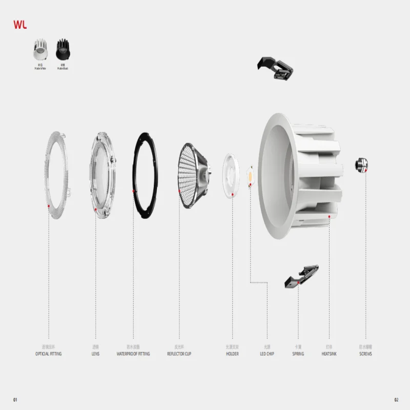 IP65 Full spectrum 98 shows high-end all aluminum ultra-thin waterproof downlight anti-glare IP65 anti-fog spotlight led downlight recessed ceiling spotlight