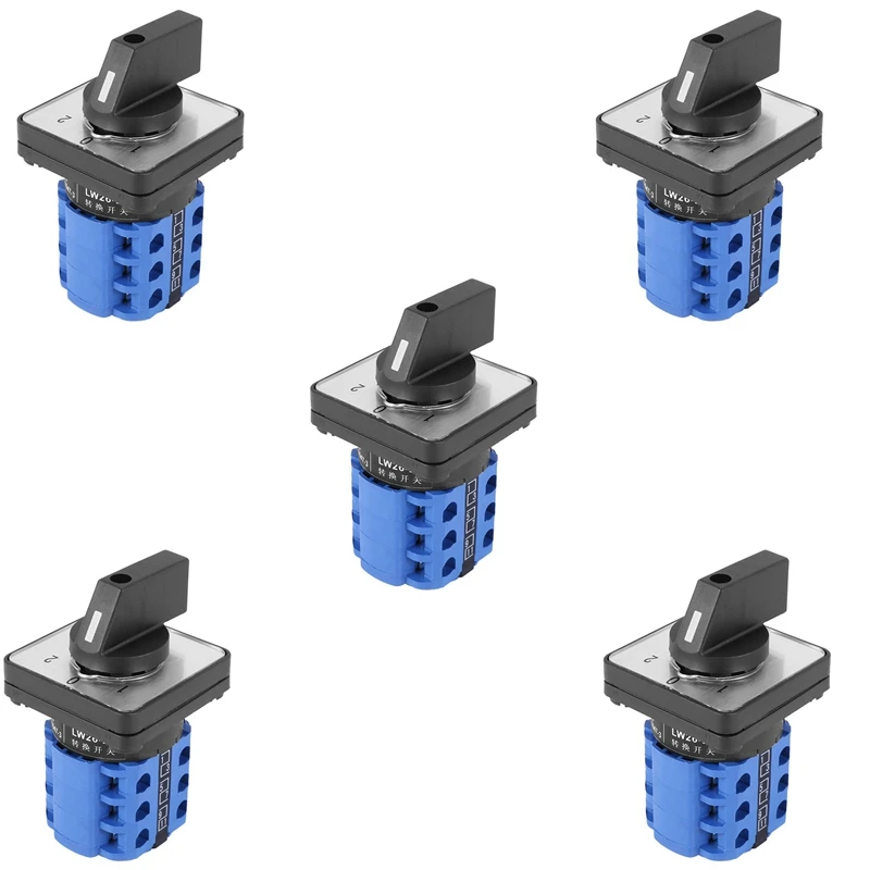 

NEW-5X 3 Positions On-Off-On Changeover Control Rotary Cam Switch 20A