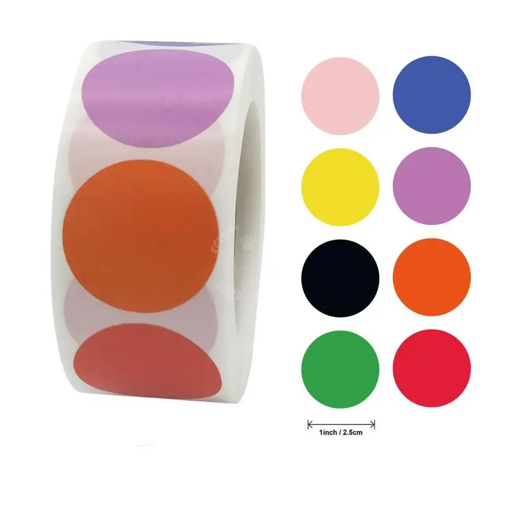 500pcs Chroma Label Color Code Dot Labels Stickers Adhesive Sealing For Children Cute Paper Stationery | Дом и сад