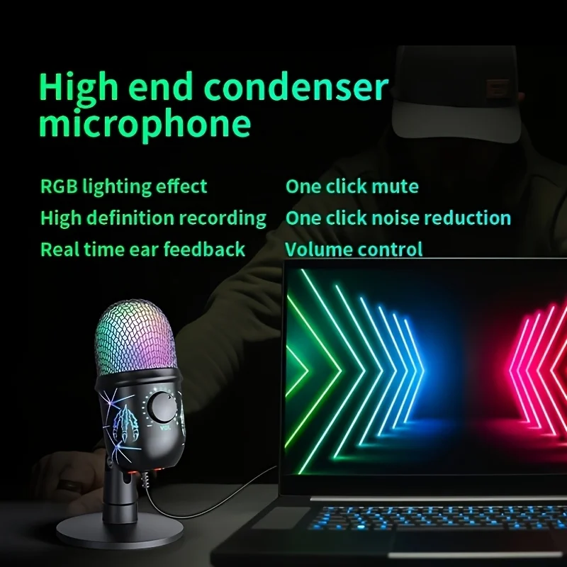 ميكروفون USB للكمبيوتر الشخصي Mac PS4/5 Play Gamin...