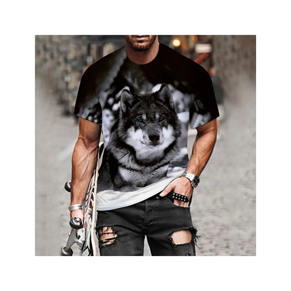 

Summer animal wolf 3D printed t-shirt men short-sleeved T-SHIRT Harajuku Street sweatshirt oversize, jacket men's clothing