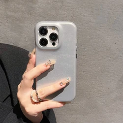 Luxury Leather Phone Case with Retro Cowhide Pattern and Metal Buttons - 11 Pro Max (Silvery)