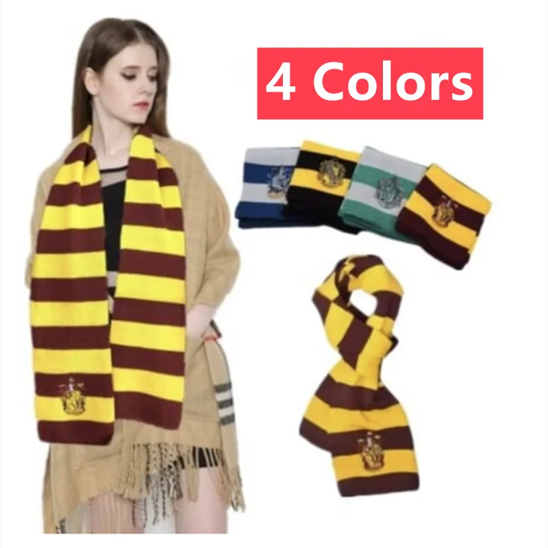 Anime 4 Colors Harris Scarf Hogwarts Slytherin University Emblem Gryffindor Scarfs Cosplay Accessories Gift Prop Party