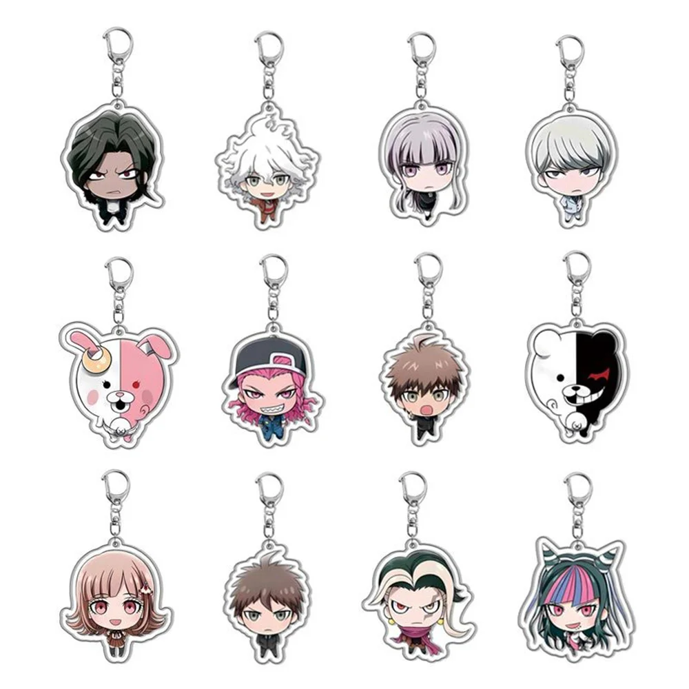 Hot Anime Danganronpa Trigger Happy Havoc Cosplay Accessories Badge Keychain Game Key Chain Pendant Gifts