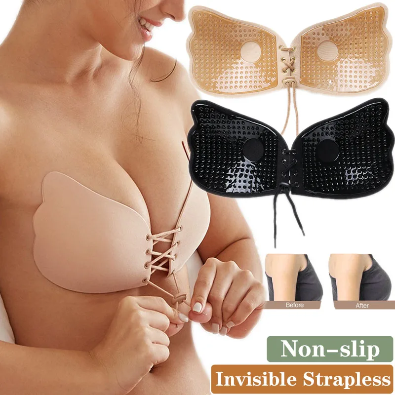 Women Invisible Bras Butterfly Wing Silicone Sexy Bra Adhesive