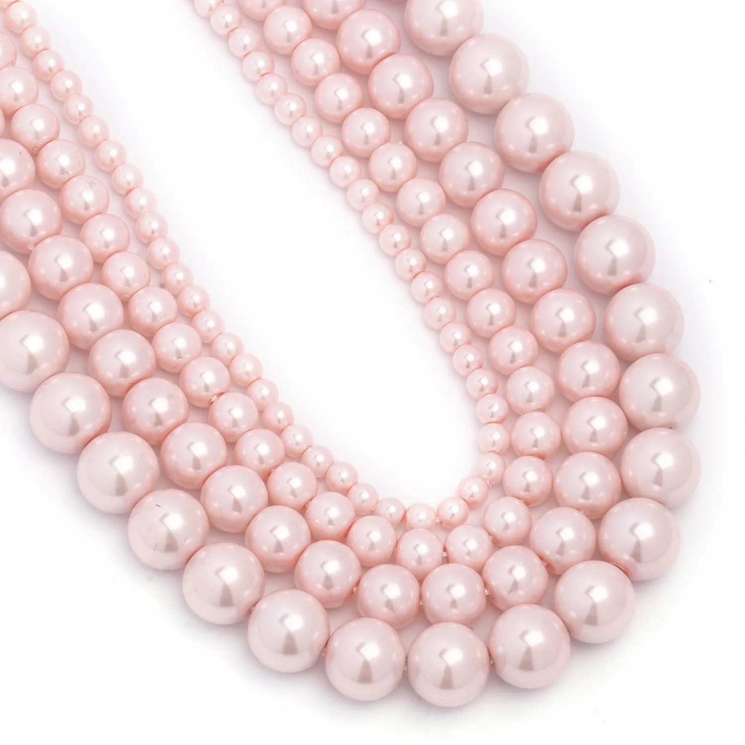 Perles d'espacement rose clair pour bijoux, perles de verre 216.239., accessoires de bracelet de bricolage, 4mm, 6mm, 8mm, 10mm, vente en gros