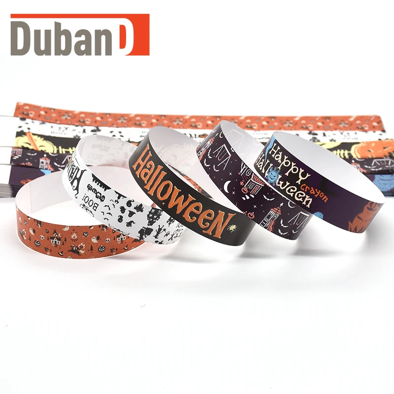 1000Pcs Colored Printed Custom printed hotel Tyvek Paper Wristbands Disposable Bracelets Armband for Events and Part