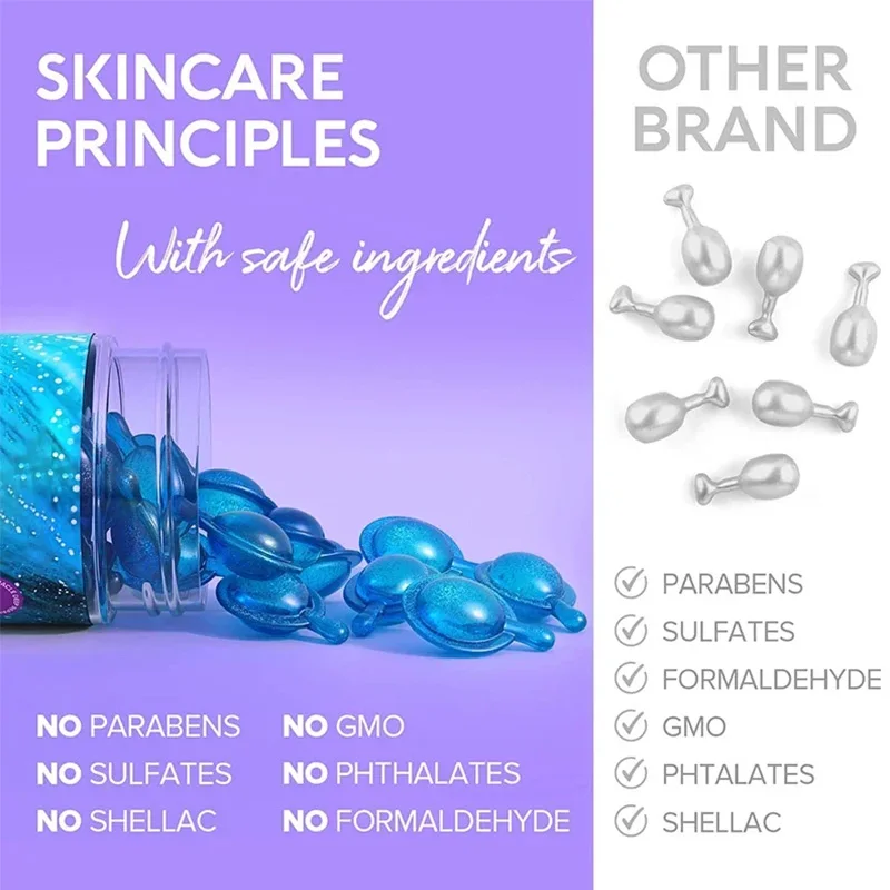 Leave-in Hair Serum Capsules Vitamin Keratin Nourish Moisturizing Essential Oil Soften Add Shine Smoothing Hair Treatment 30pcs hair essence oil,hair vitamin capsule,hair oil