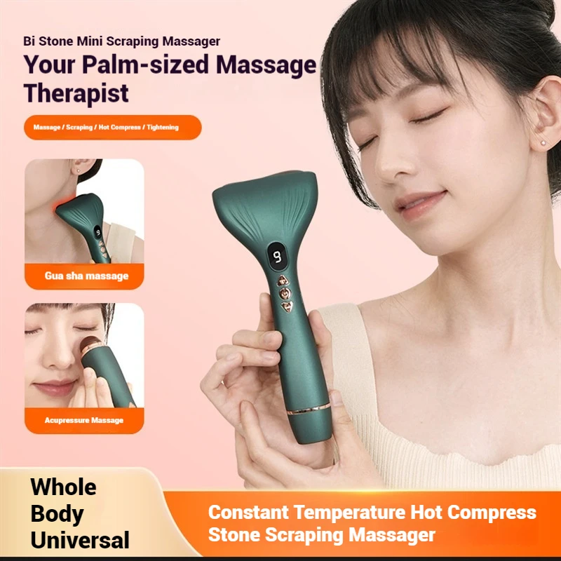 Rullo meridiano in pietra Bian portatile: strumento di bellezza Gua Sha per viso e corpo intero, tavola Gua Sha per massaggio e spazzola meridiana Moxa - immagine 2