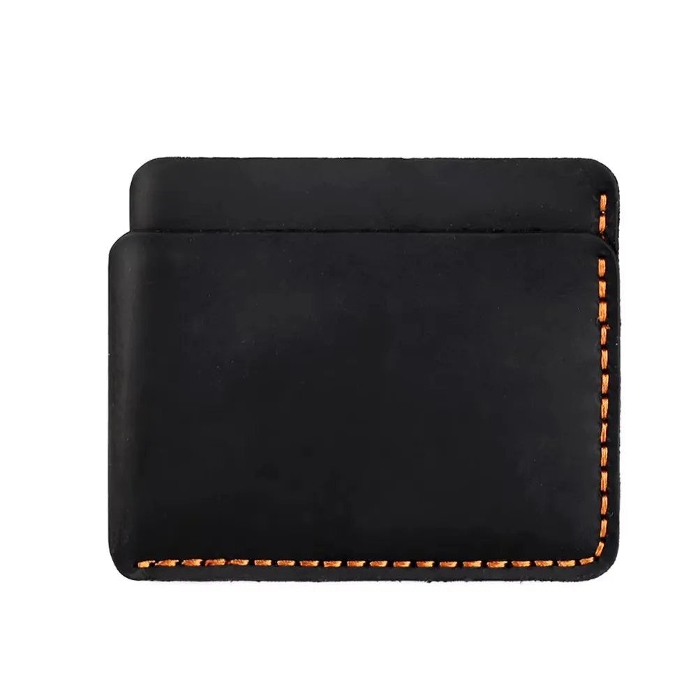 Handmade Slim Leather Credit Card Holder Real Cow Leather Wallet for Credit Cards Porte Carte for 6 to 8 cards