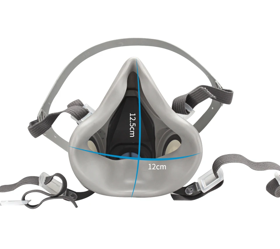 Gas Mask Reusable Respirator 6200 Half Face Cover with Fog-proof Glasses for Painting Spray
