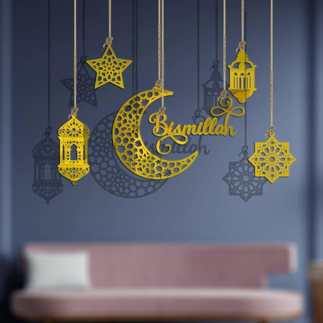 EID Decoración Eid Decoración Ramadán Luna Ramadán Mubarak signo